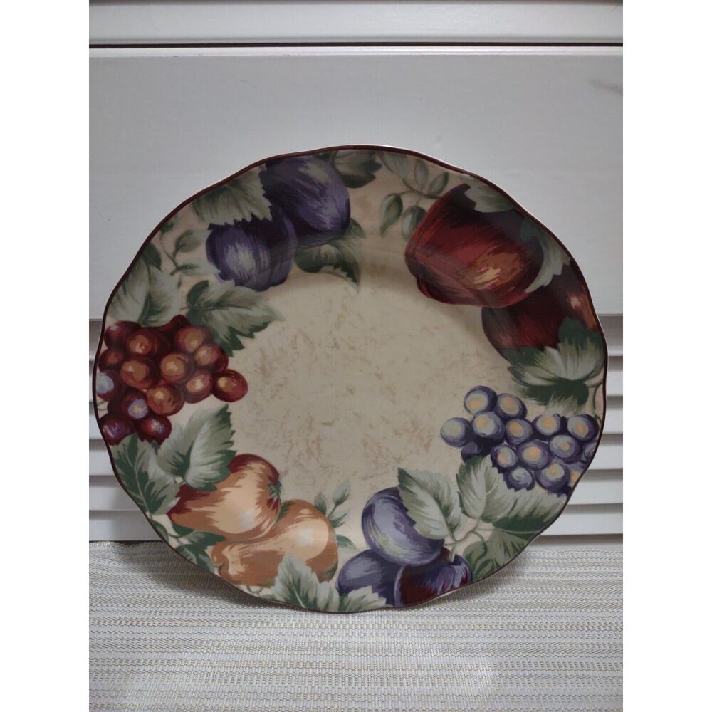 Noble Excellence Napa Valley Fruit Design Porcelain 10.75" Dinner Plate
